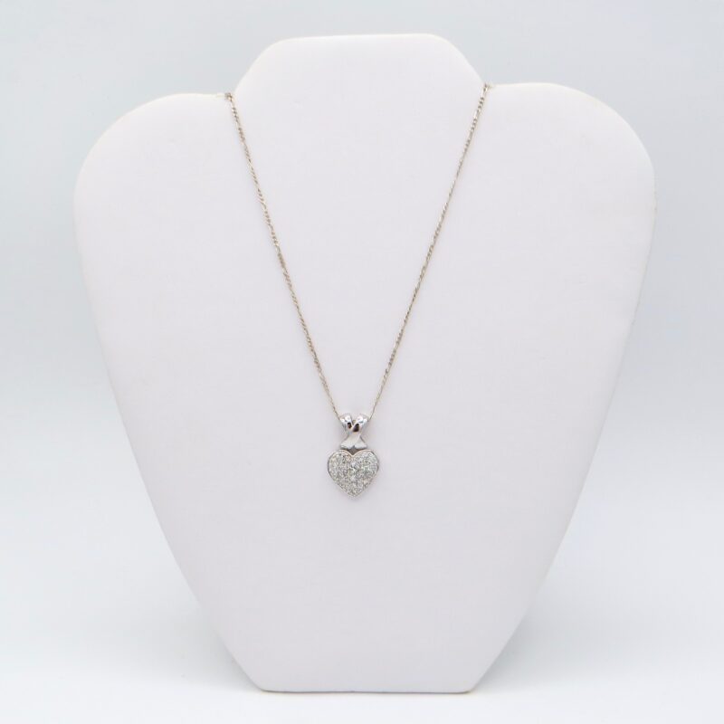 Sterling Silver and Crystal Heart Necklace