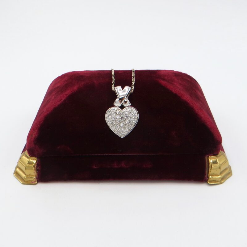 Sterling Silver and Crystal Heart Necklace
