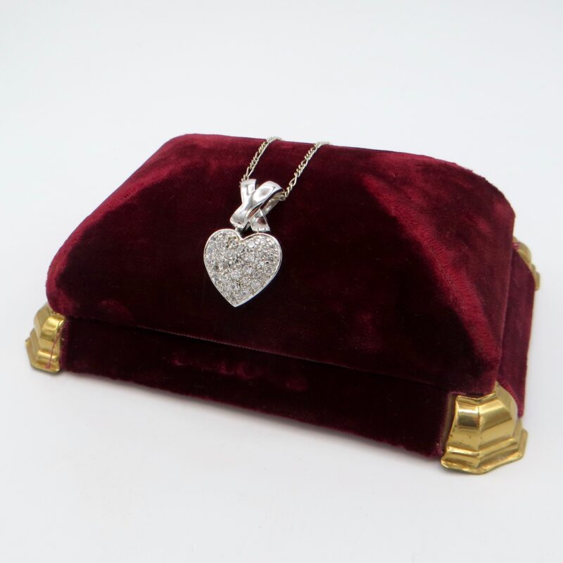 Sterling Silver and Crystal Heart Necklace