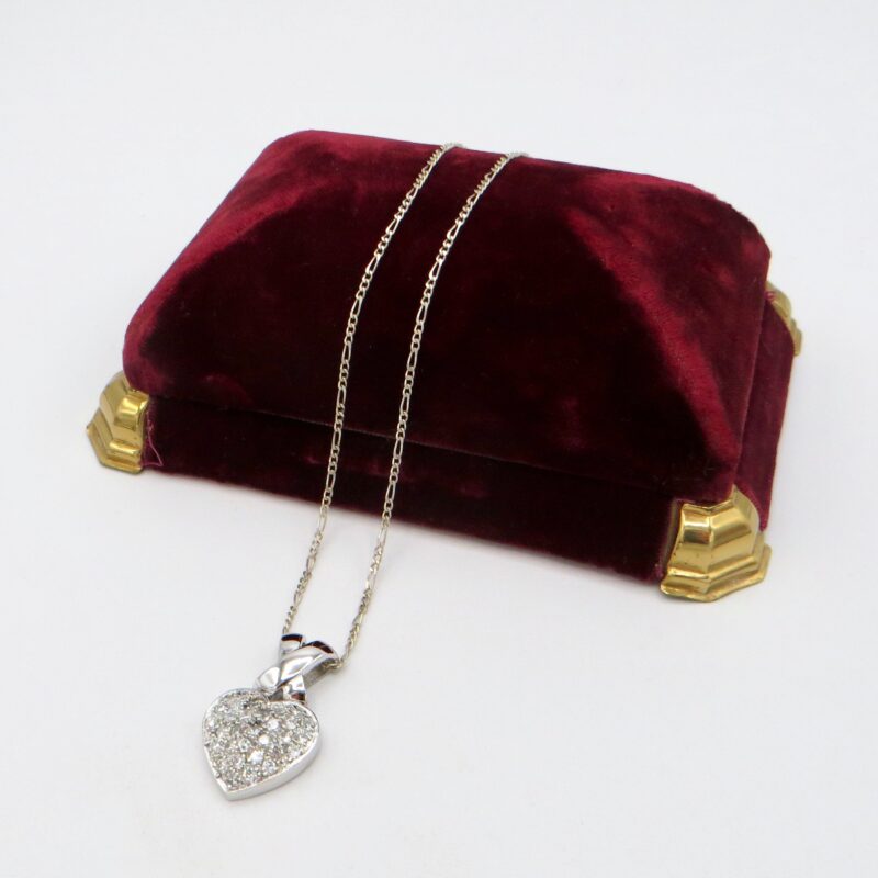Sterling Silver and Crystal Heart Necklace