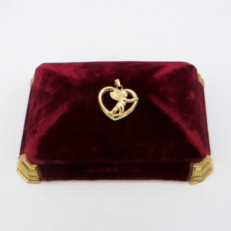 10kt Gold Cherub Heart Pendant