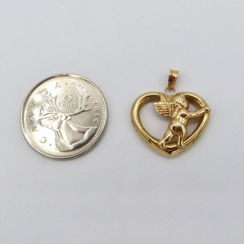 10kt Gold Cherub Heart Pendant