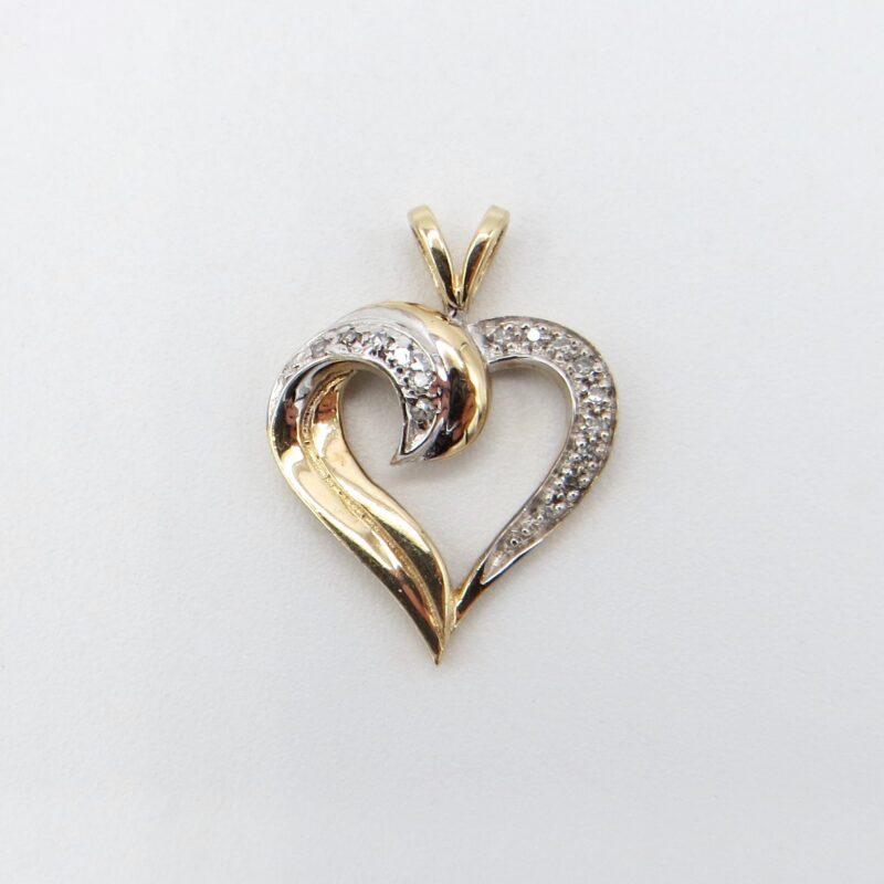 10kt Gold and Diamond Heart Pendant