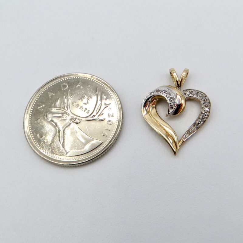 10kt Gold and Diamond Heart Pendant