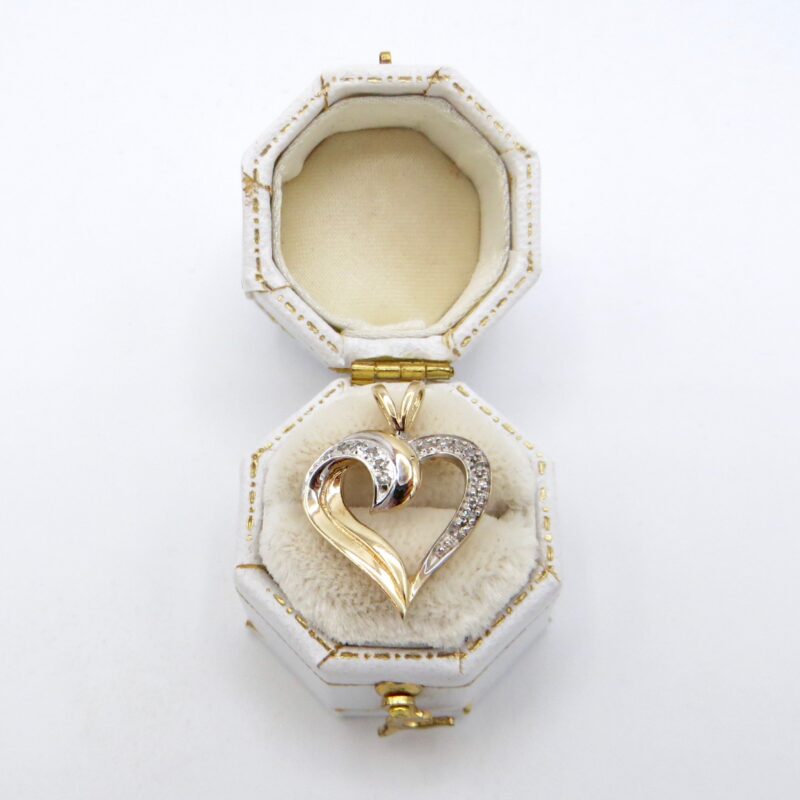 10kt Gold and Diamond Heart Pendant