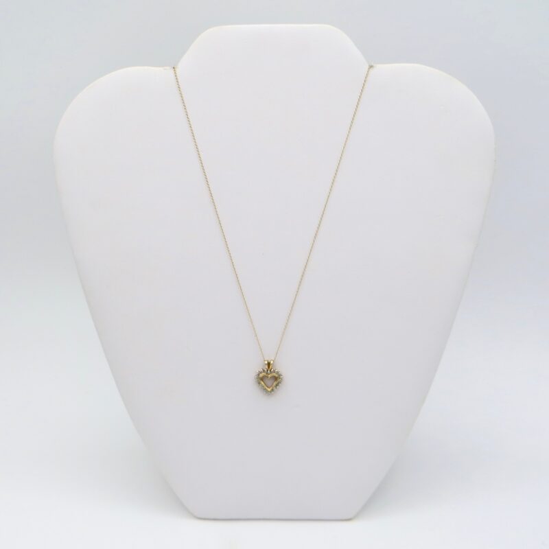 Gold and Diamond Heart Necklace