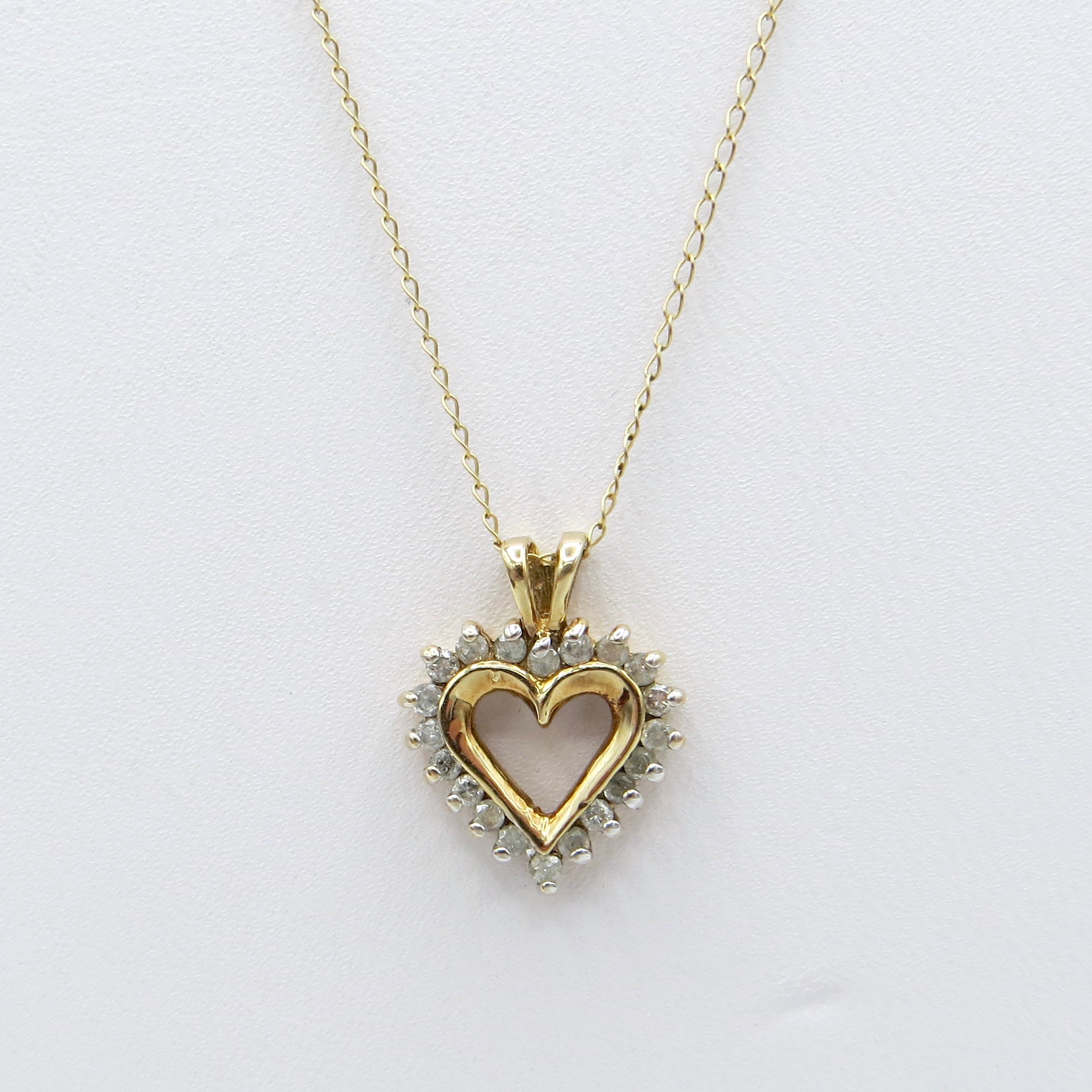Gold and Diamond Heart Necklace