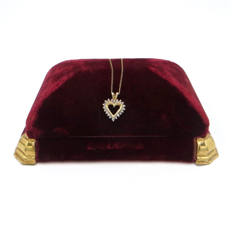 Gold and Diamond Heart Necklace