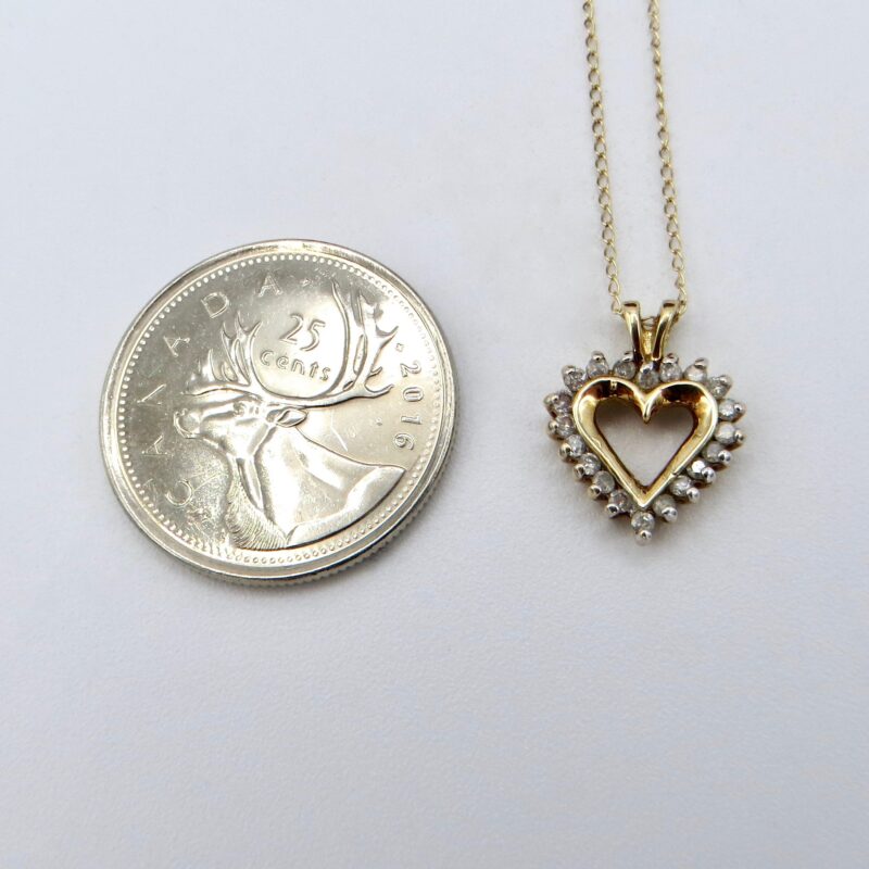 Gold and Diamond Heart Necklace