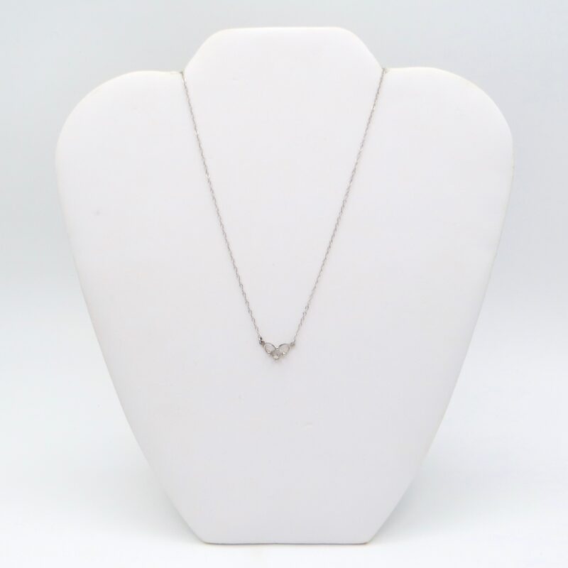 White Gold and Diamond Heart Necklace