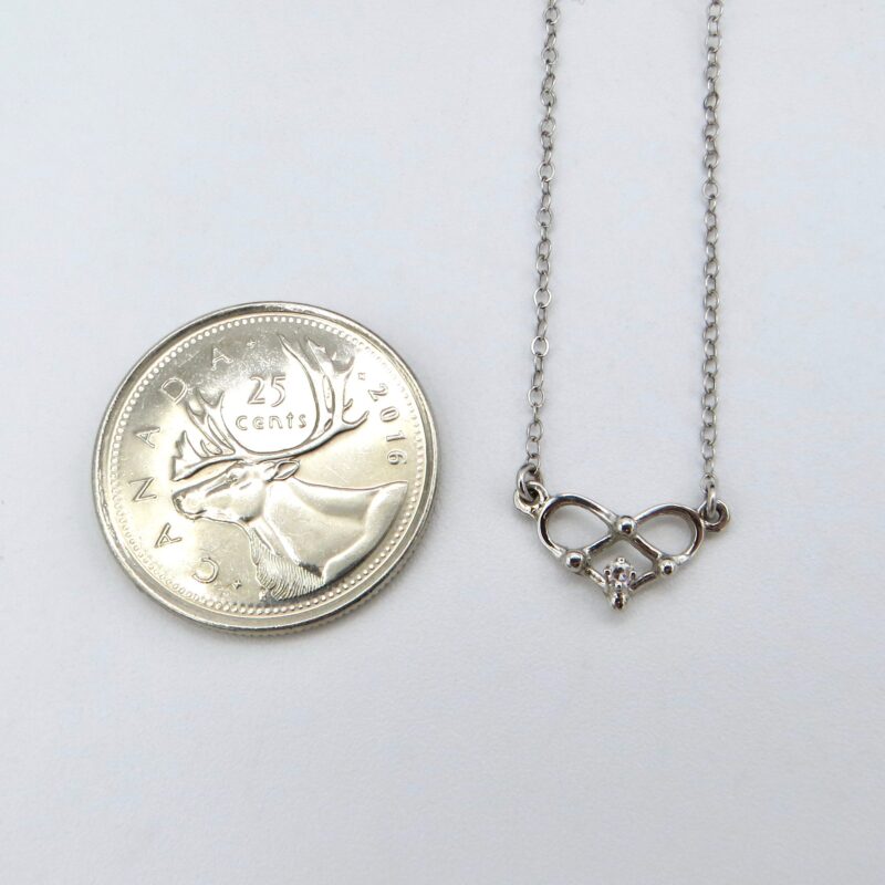 White Gold and Diamond Heart Necklace