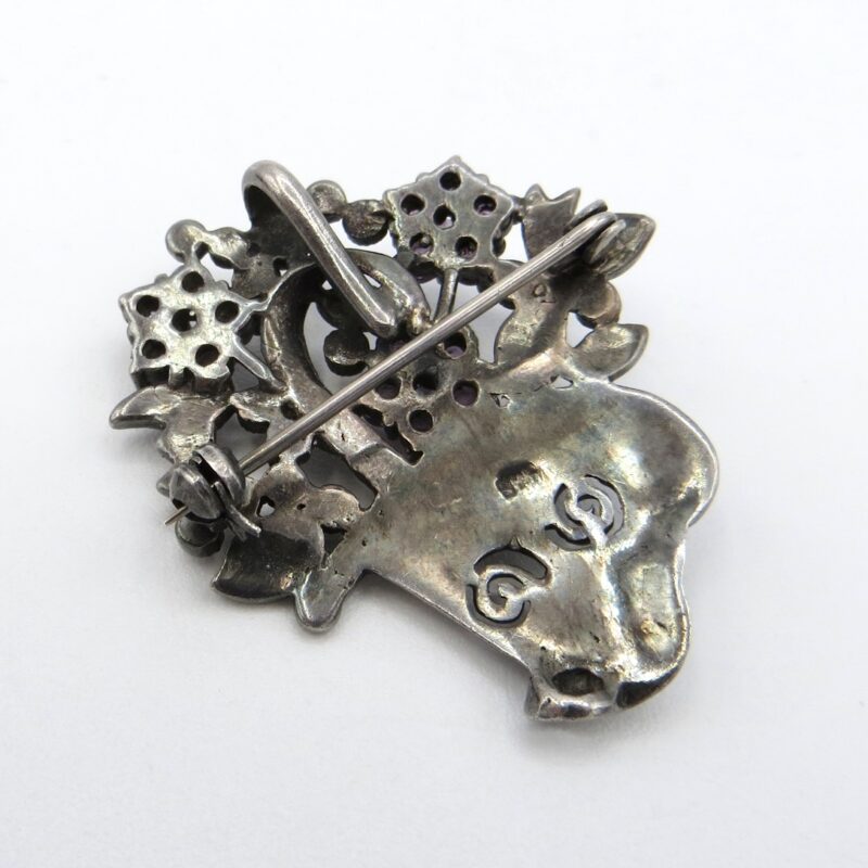 Silver and Marcasite Flower Basket Brooch/Pendant