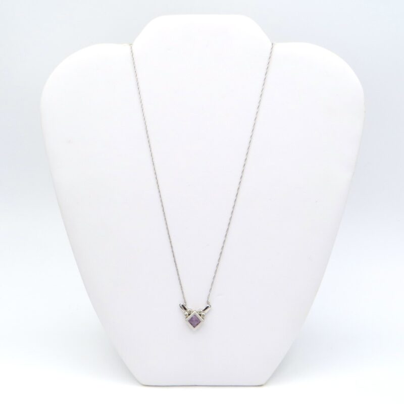 White Gold, Amethyst and Diamond Necklace