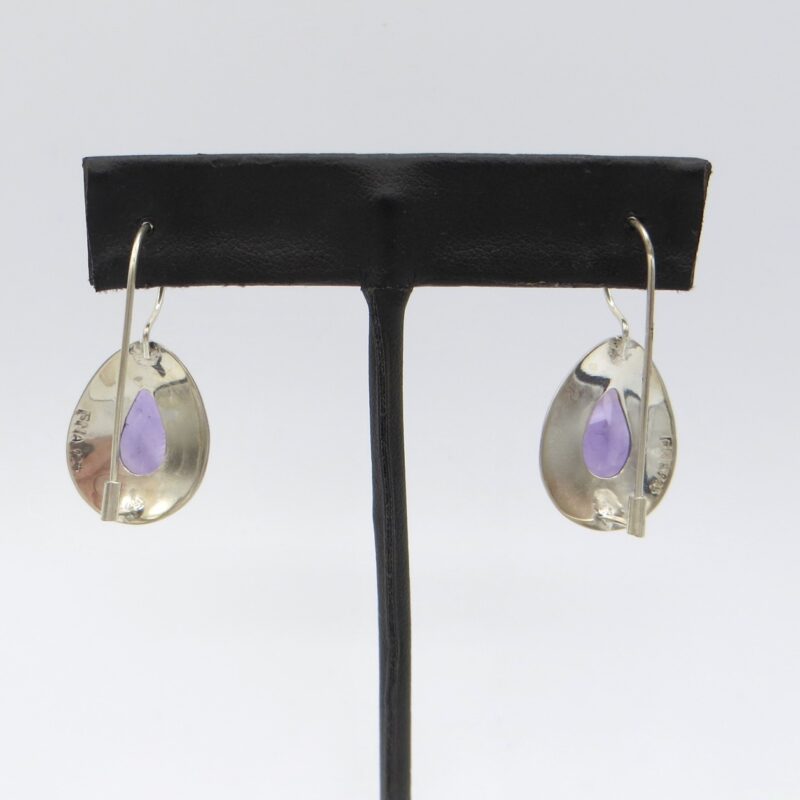 Silver and Amethyst Teardrop Earrings