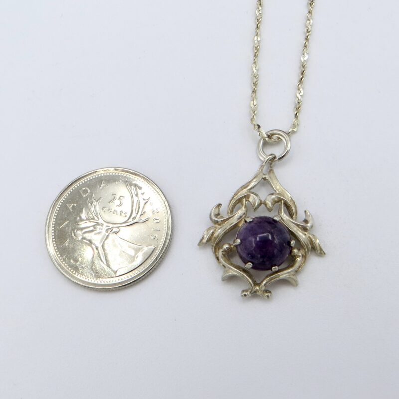 Ornate Silver and Amethyst Necklace