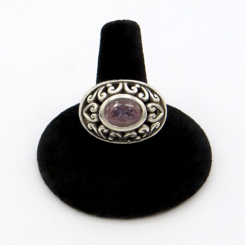 Silver and Amethyst Oval Ring