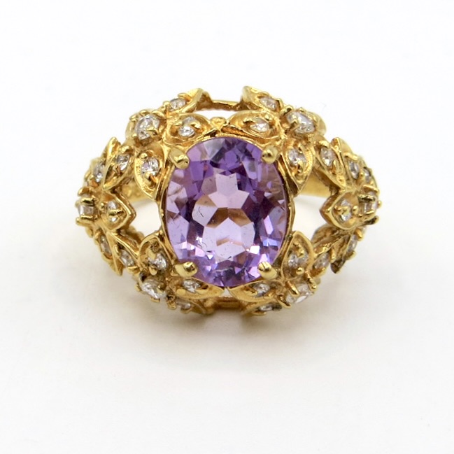 Silver Gilt Floral Ring