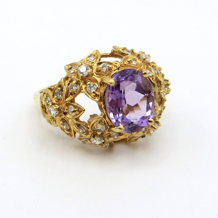 Silver Gilt Floral Ring