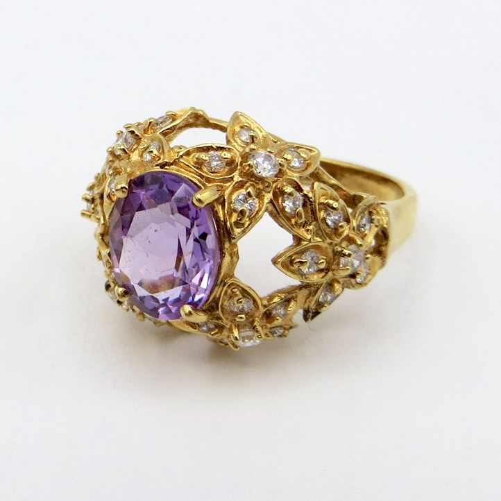 Silver Gilt Floral Ring