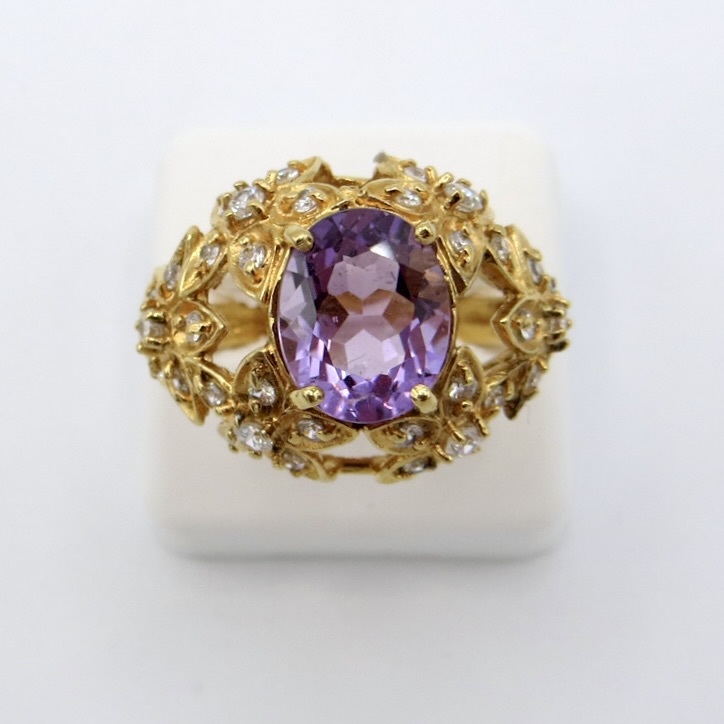 Silver Gilt Floral Ring