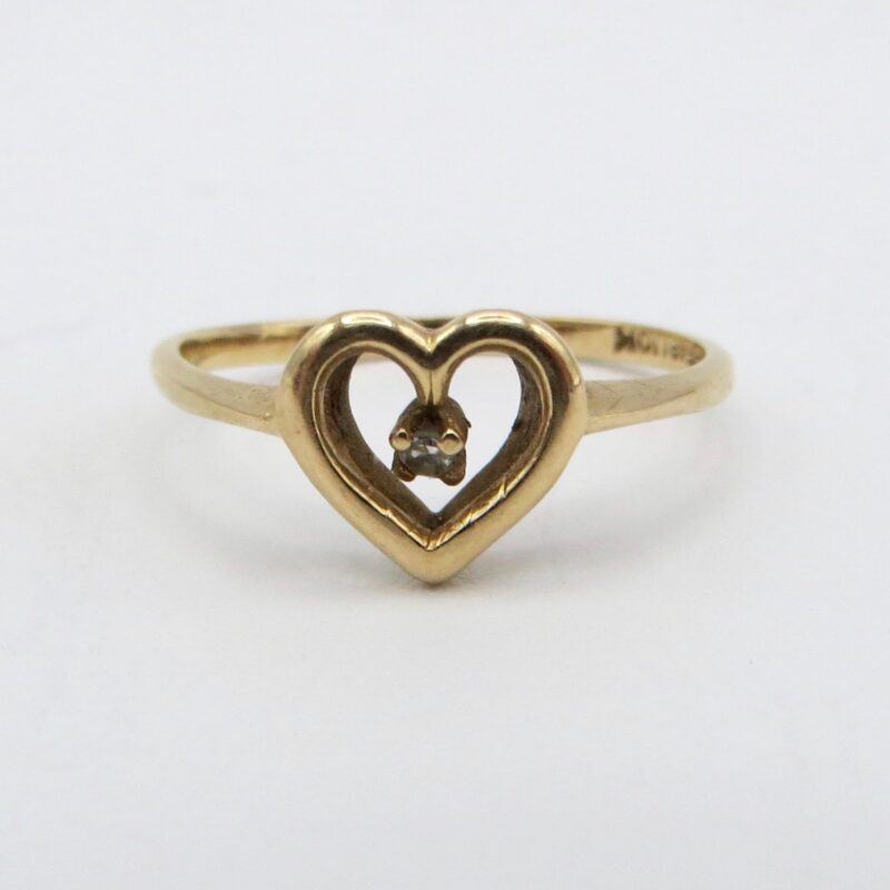 10kt Gold and Diamond Heart Ring
