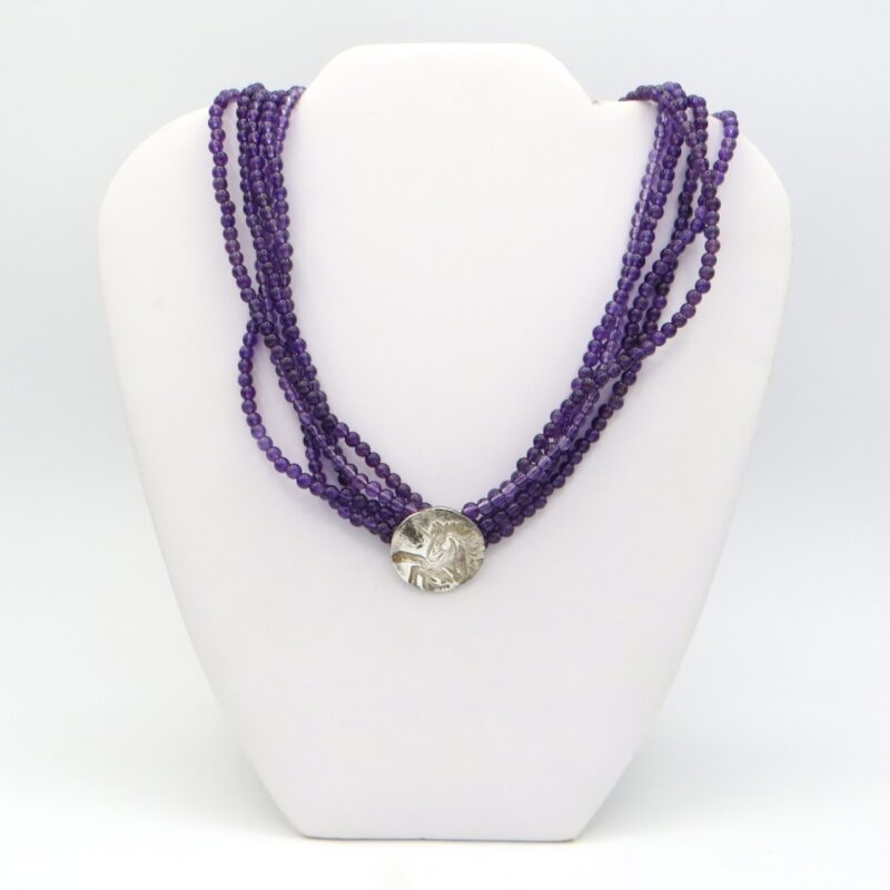 Amethyst Necklace with Unicorn Pendant