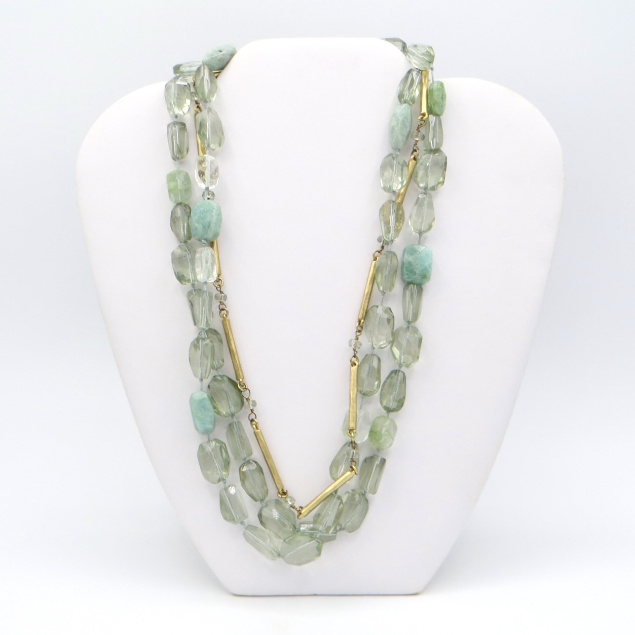 Aquamarine and Quartz Necklace