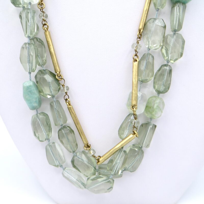 Aquamarine and Quartz Necklace