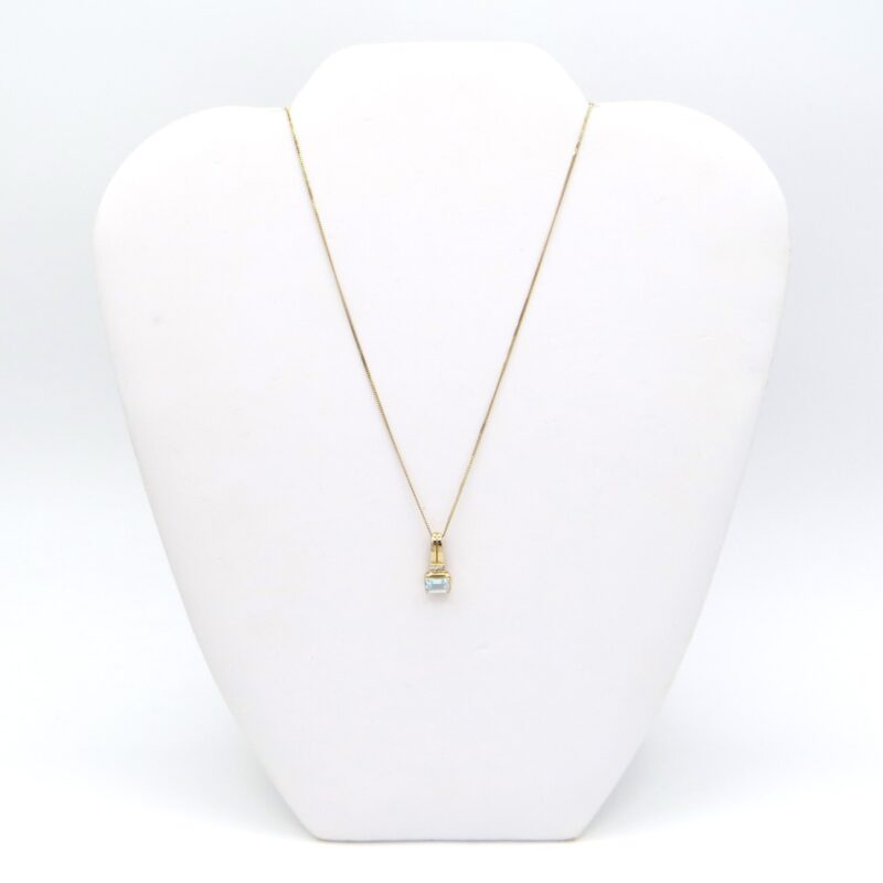 10kt Gold, Topaz and Diamond Necklace