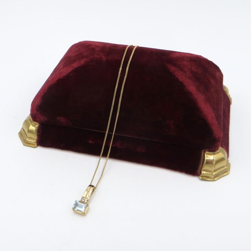 10kt Gold, Topaz and Diamond Necklace