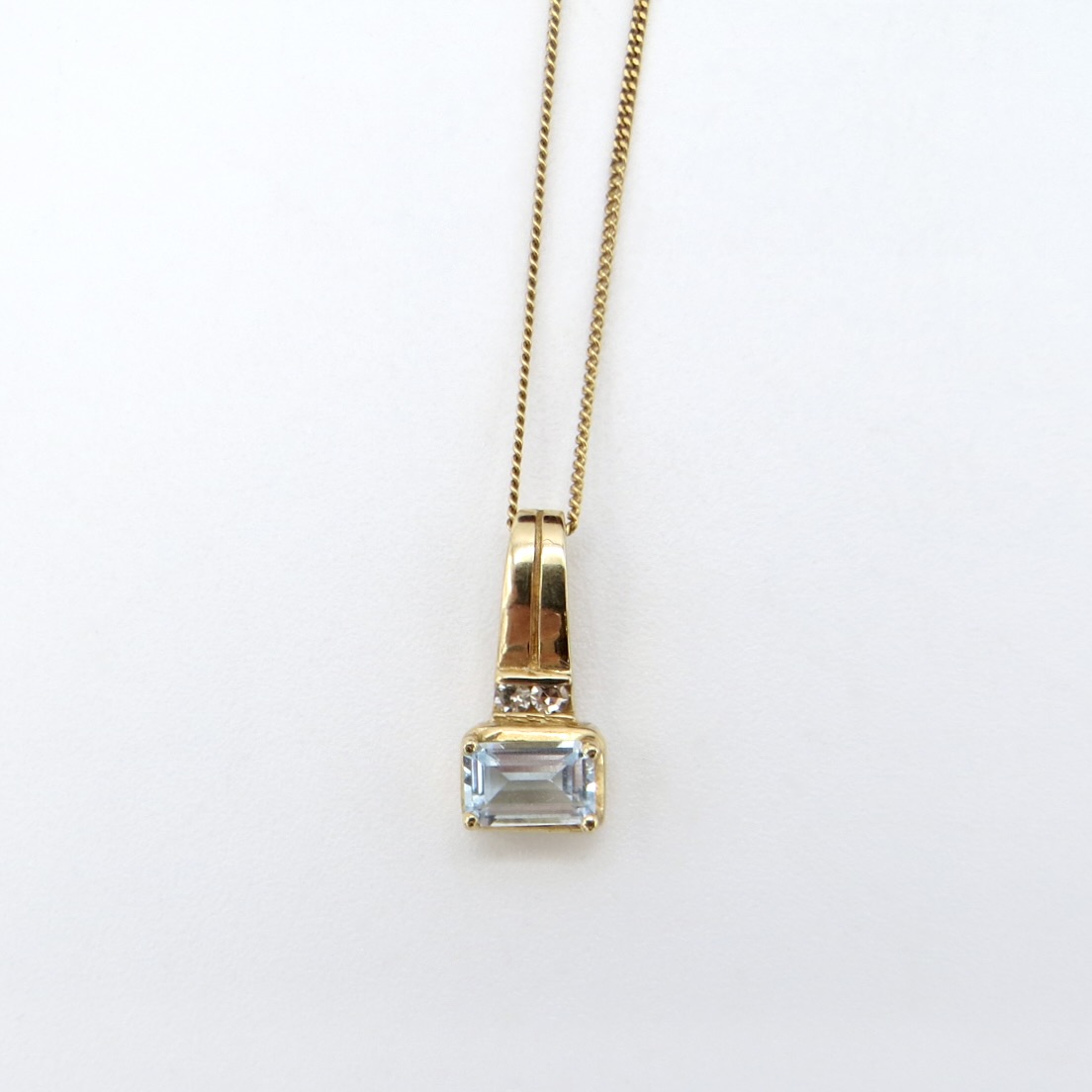 10kt Gold, Topaz and Diamond Necklace