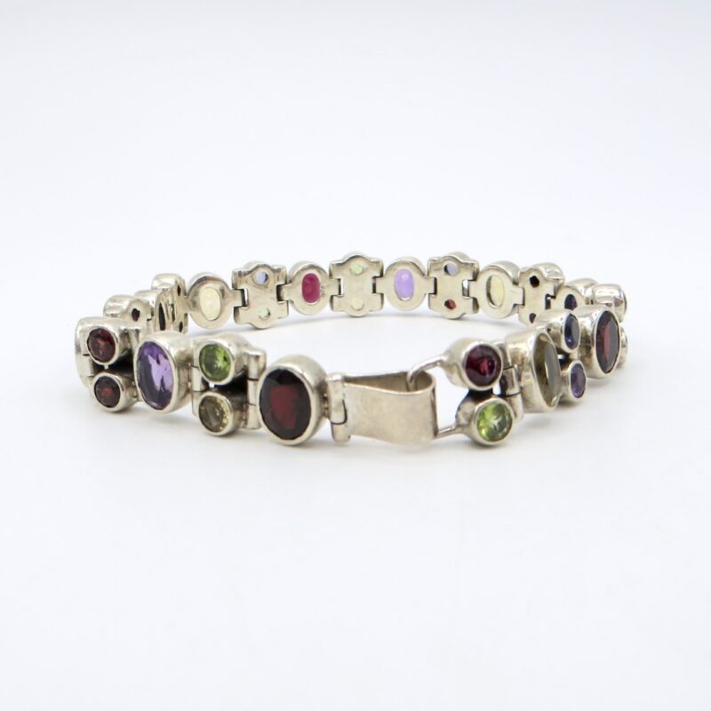 Silver and Natural Stone Bracelet