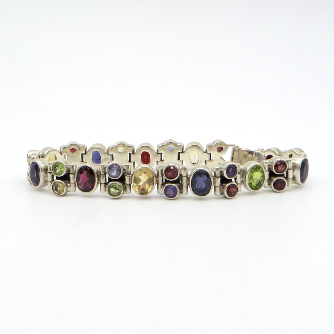 Silver and Natural Stone Bracelet