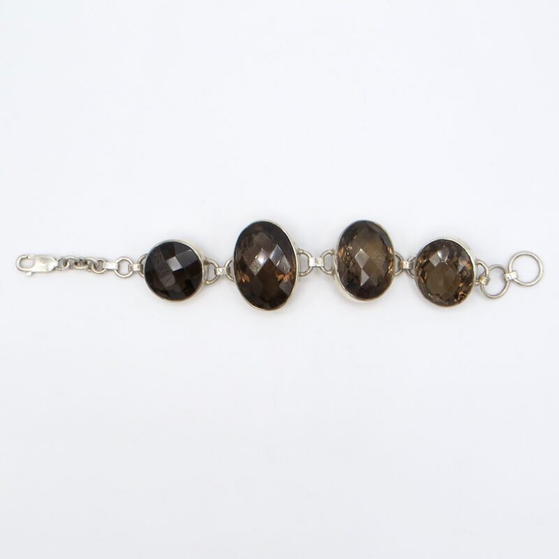 Silver and Smoky Quartz Bracelet