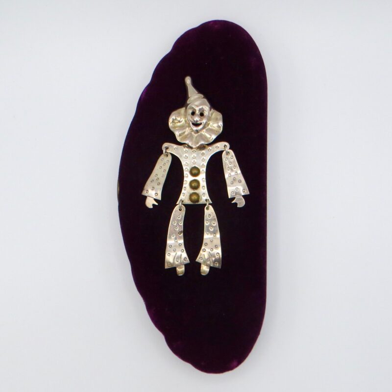 Articulated Sterling Silver Clown Brooch