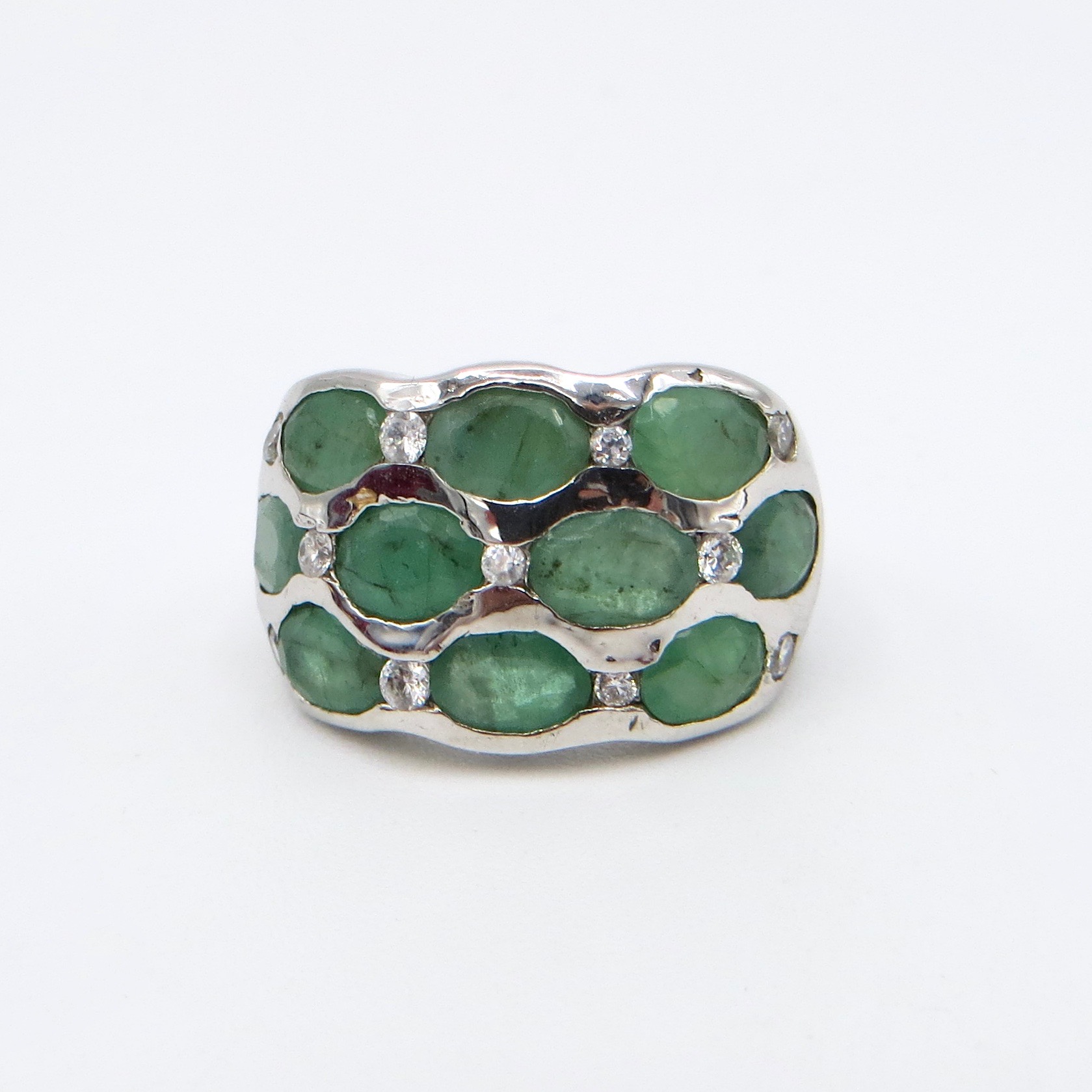 Silver and Emerald Ring