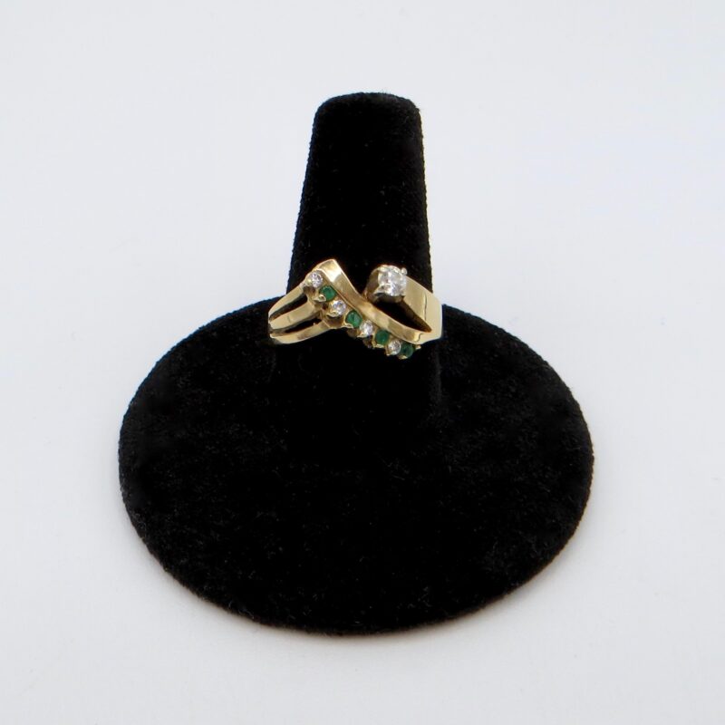 14kt Gold, Diamond and Emerald Ring