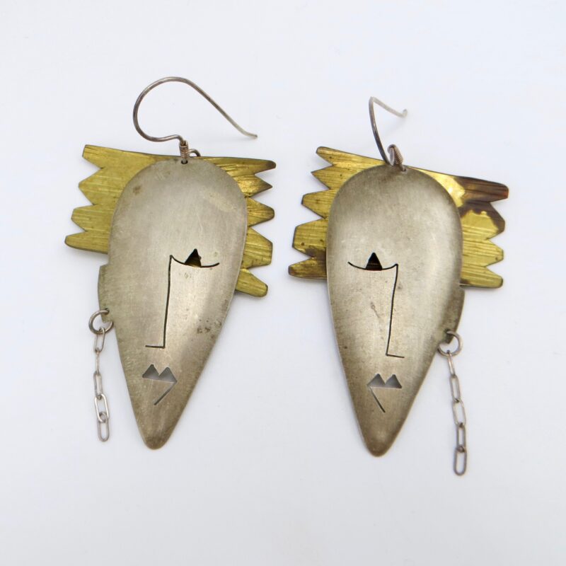 Sterling and Brass Figural Earrings