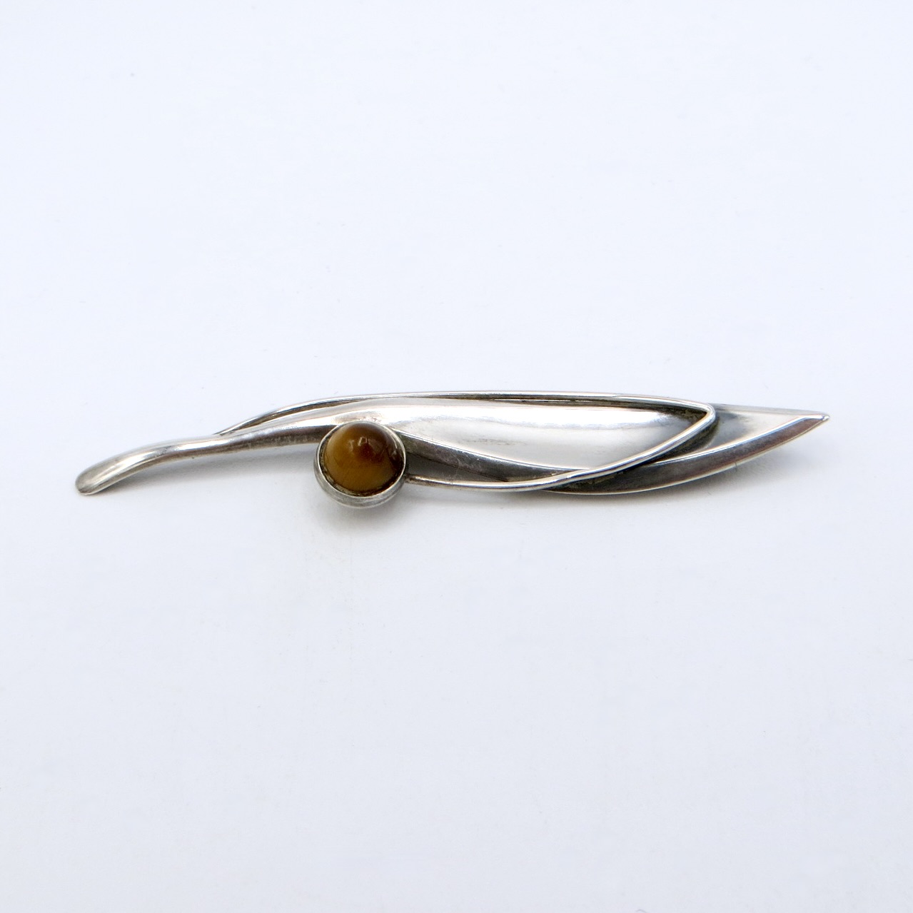 Finland Silver Tiger's Eye Brooch