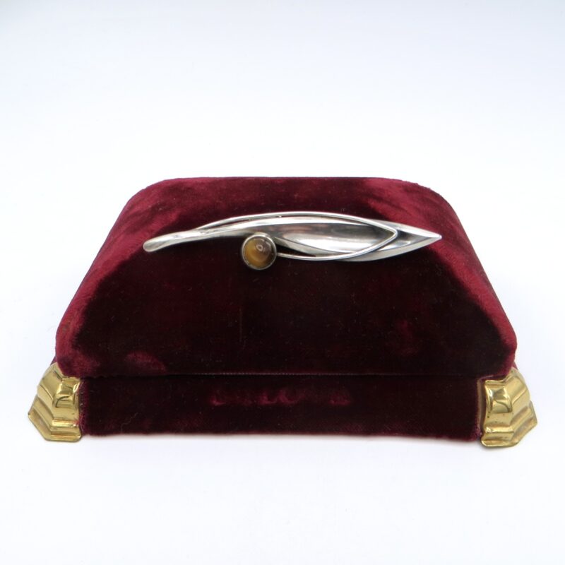 Finland Silver Tiger's Eye Brooch