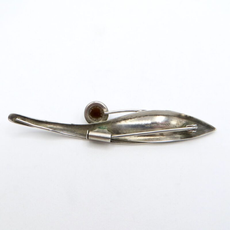 Finland Silver Tiger's Eye Brooch