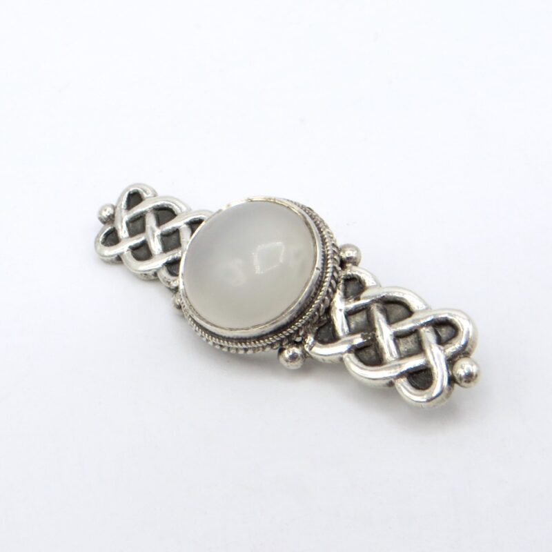 Silver and Moonstone Brooch