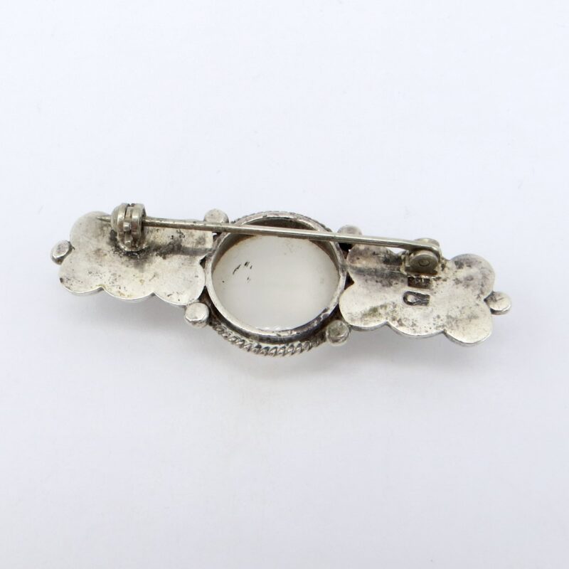 Silver and Moonstone Brooch