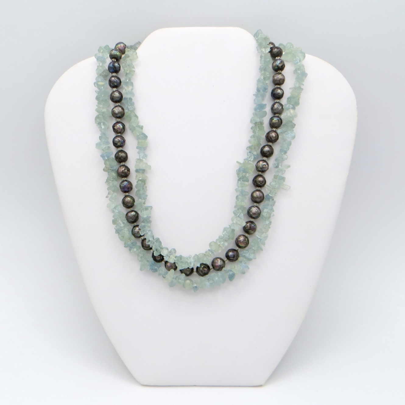 Aquamarine and Pearl Necklace