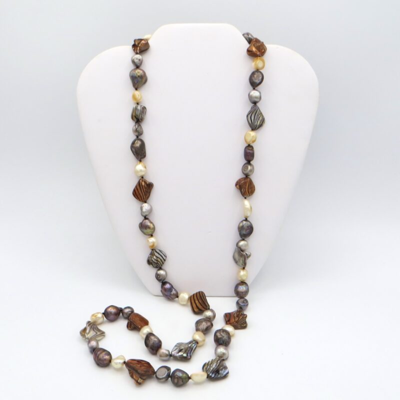 Pearl and Art Glass Necklace