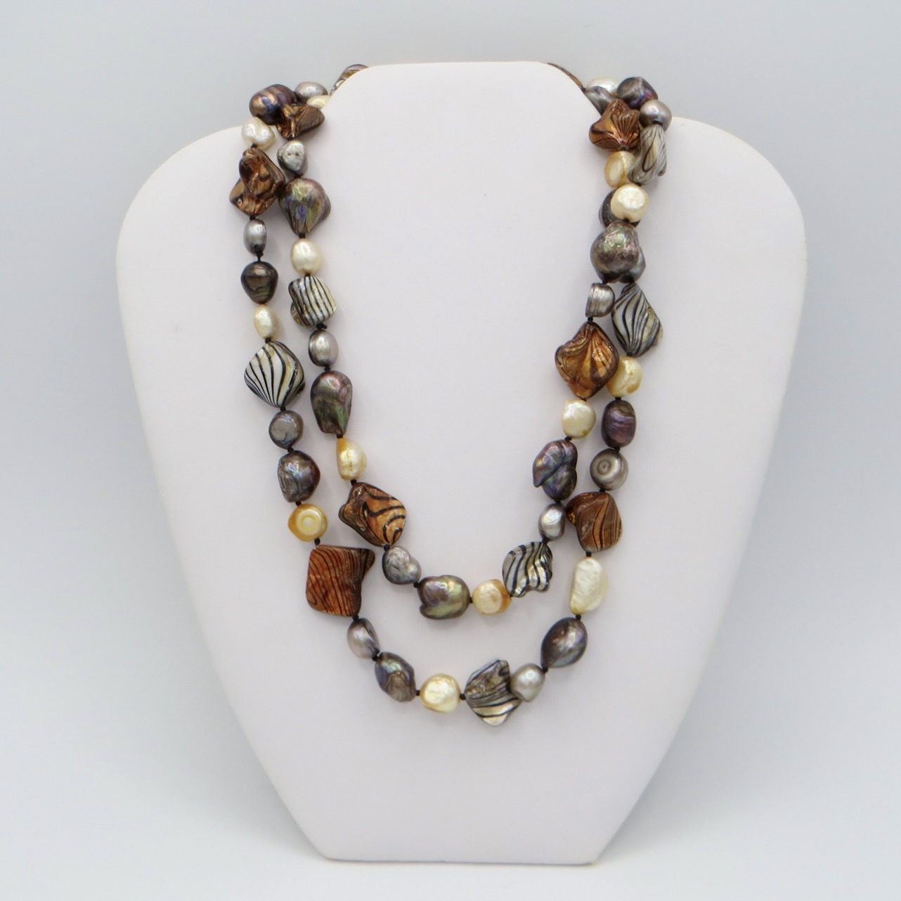 Pearl and Art Glass Necklace