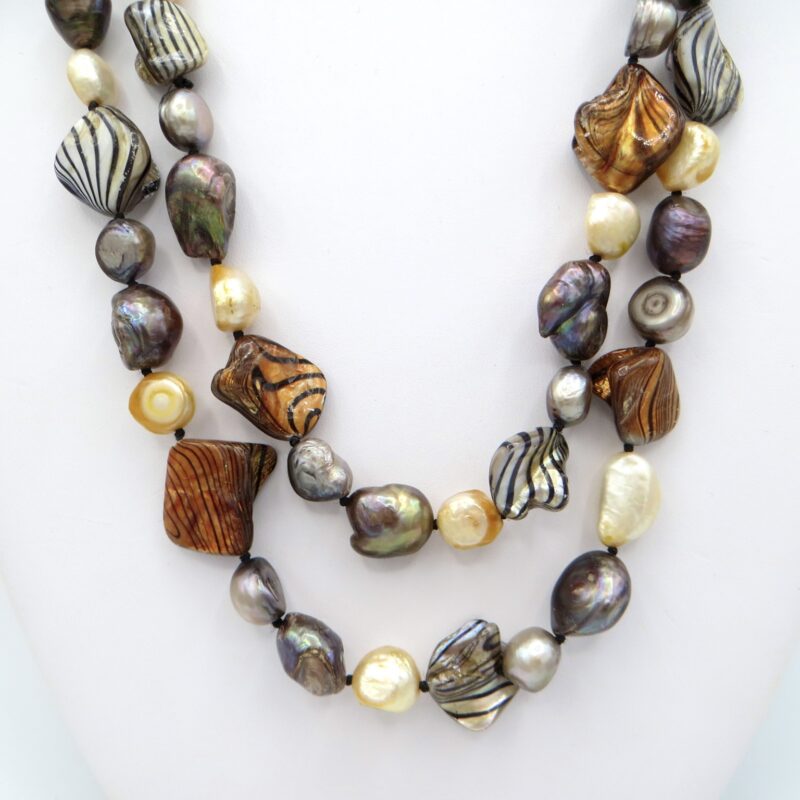 Pearl and Art Glass Necklace