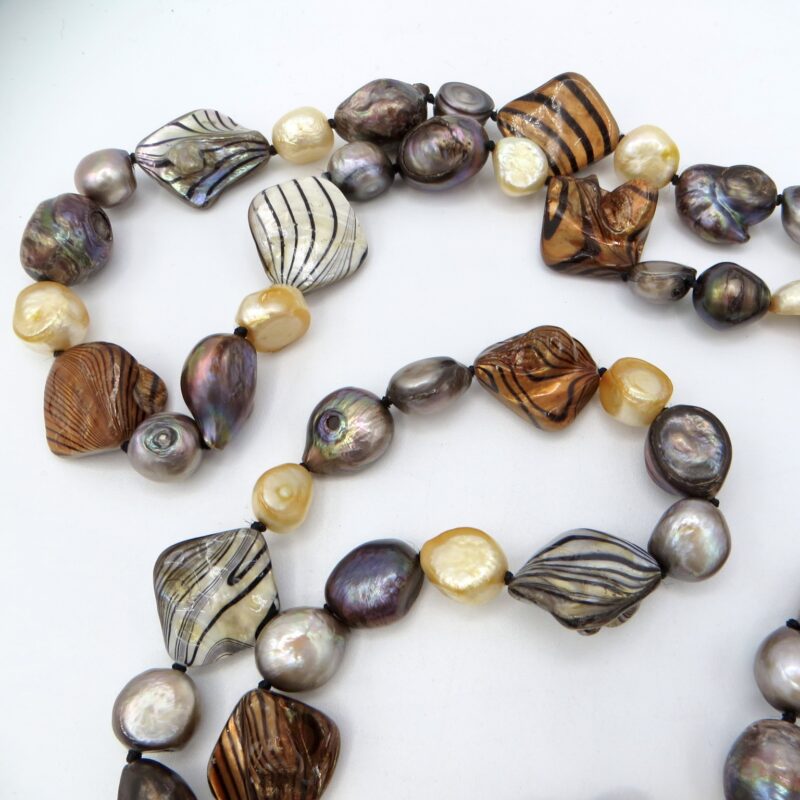 Pearl and Art Glass Necklace