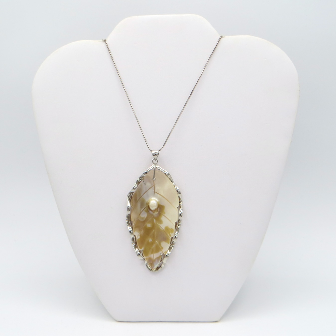 Mother of Pearl Leaf Necklace