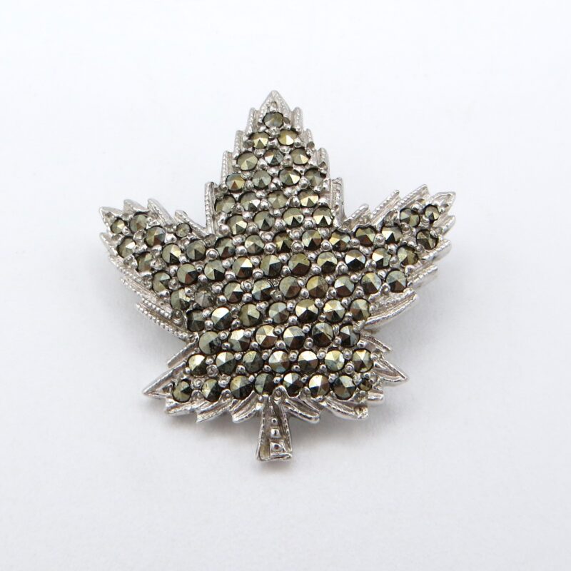 Marcasite Maple Leaf Brooch